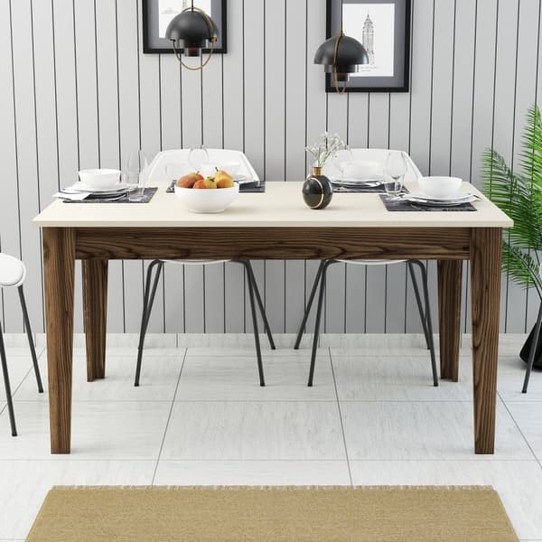 Spisebord Milan 517 - Valnød, Creme