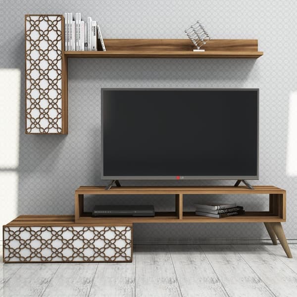 TV Unit Planet - Valnøtt, Hvit