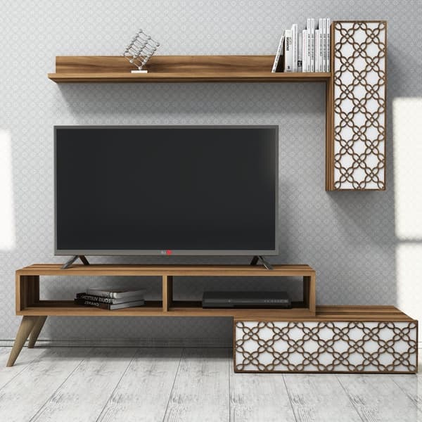 TV Unit Planet - Valnøtt, Hvit