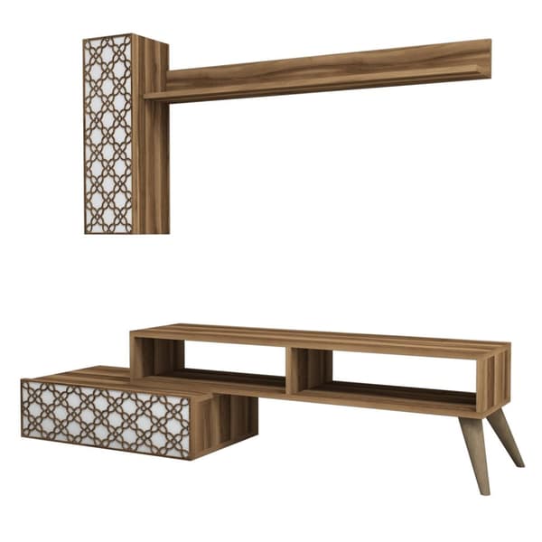 TV Unit Planet - Valnøtt, Hvit