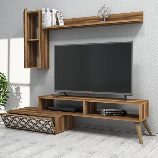 TV Unit Planet - Valnøtt, Hvit