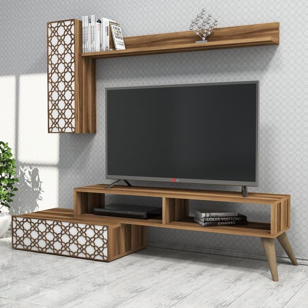 TV Unit Planet - Valnøtt, Hvit