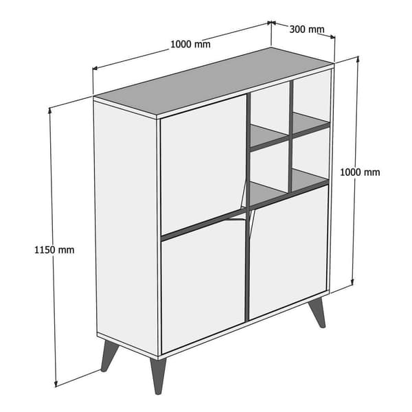 Multi Purpose Cabinet Pulse - Valnød, Blå