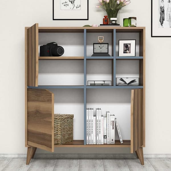 Multi Purpose Cabinet Pulse - Valnød, Blå