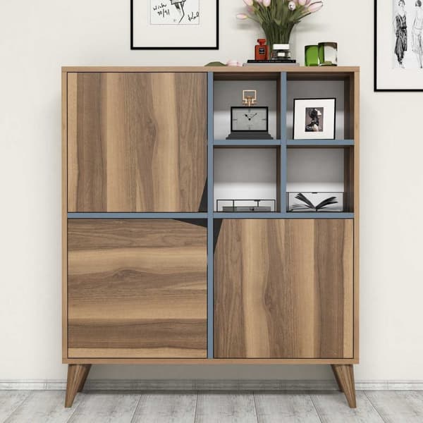 Multi Purpose Cabinet Pulse - Valnød, Blå