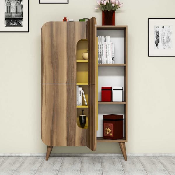 Multi Purpose Cabinet Mine - Valnöt, Gul