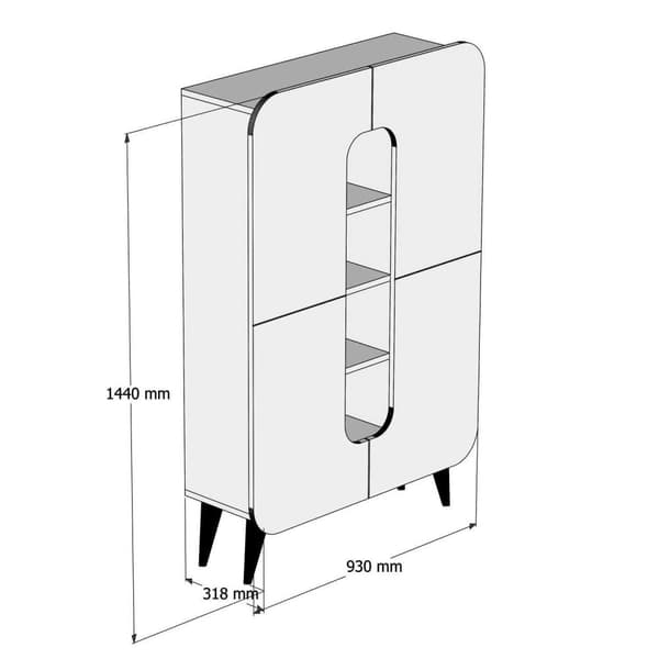 Multi Purpose Cabinet Mine - Valnöt, Gul