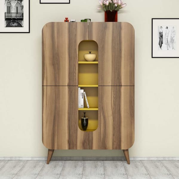 Multi Purpose Cabinet Mine - Valnöt, Gul