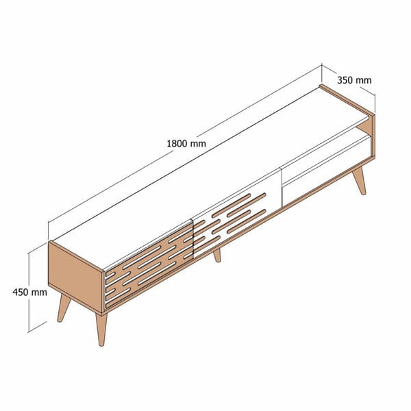TV Stand Valensiya - Valnød, antracit