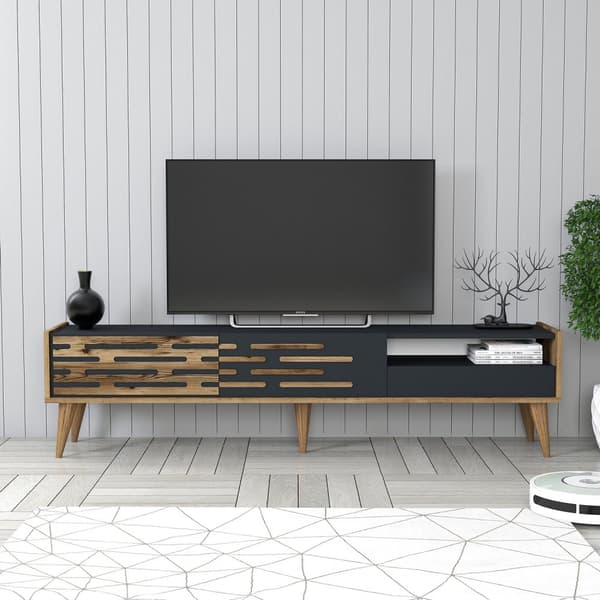 TV Stand Valensiya - Valnød, antracit