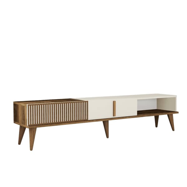 TV Stand Milan Alt - Valnød, Creme