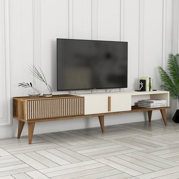 TV Stand Milan Alt - Valnød, Creme