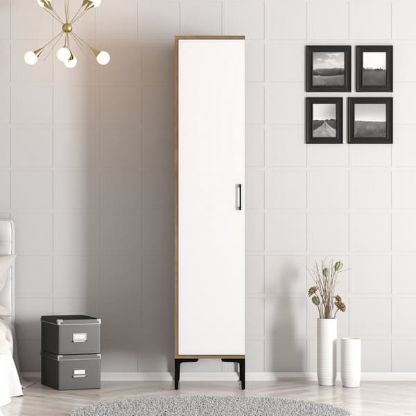 Garderobe Kumsal S - Valnøtt, Hvit