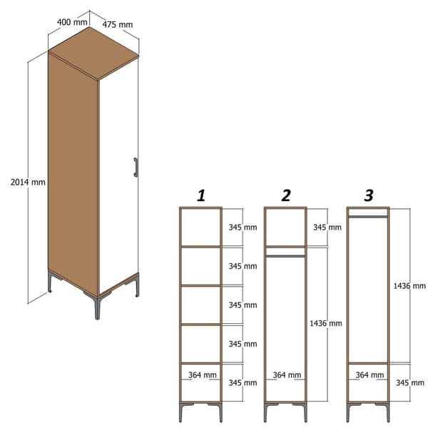 Garderobe Kumsal S - Hvid