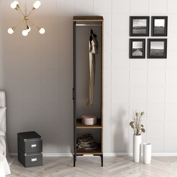 Garderobe Kumsal S - Valnøtt, antrasitt
