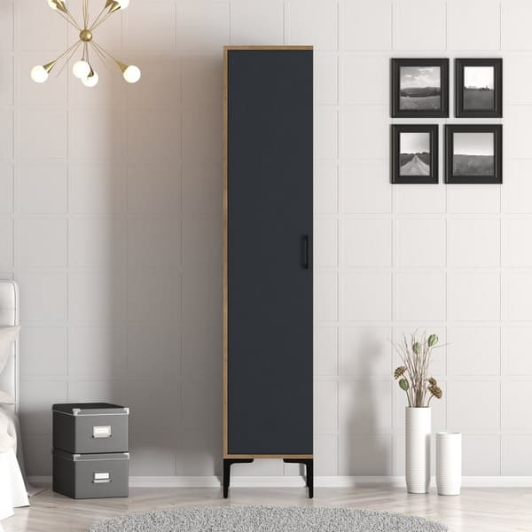 Garderobe Kumsal S - Valnøtt, antrasitt
