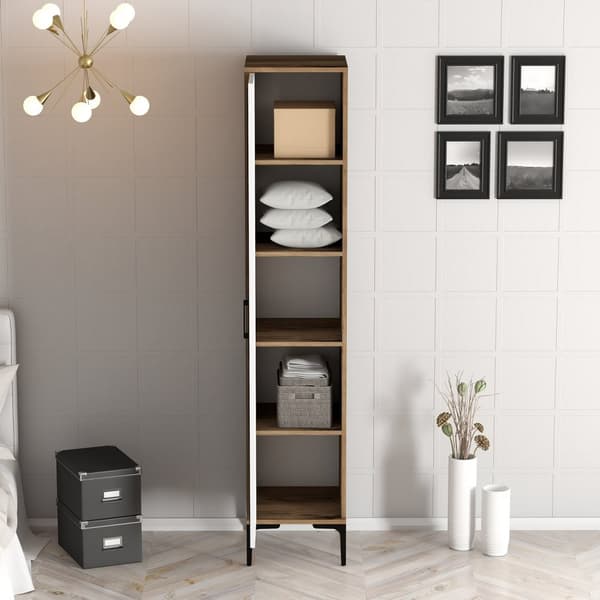 Garderobe Kumsal P - Valnøtt, Hvit