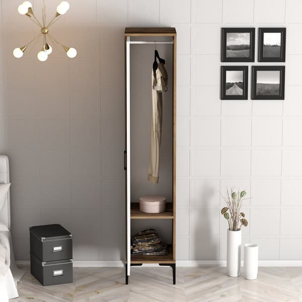 Garderobe Kumsal P - Valnøtt, Hvit
