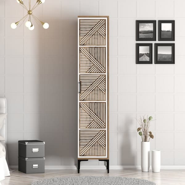 Garderobe Kumsal P - Valnøtt, Hvit