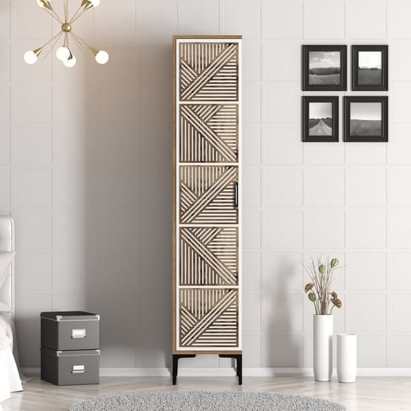 Garderobe Kumsal P - Valnøtt, Hvit