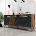 Miniatyrbilde 2 av 7: Console Milan - Valnøtt, svart marmor