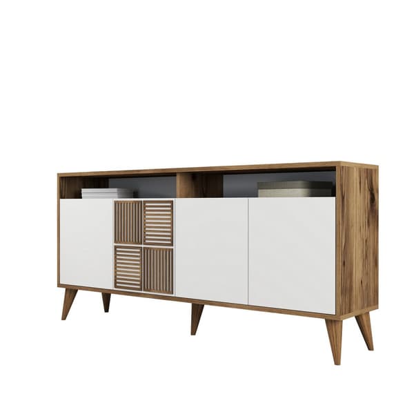 Konsol Milan 160 - Valnöt, Vit