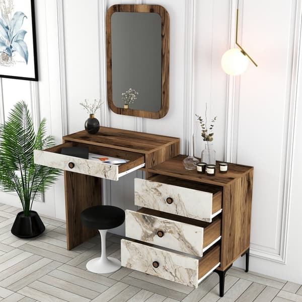 Dresser Lizbon 545 - pähkinä, valkoinen