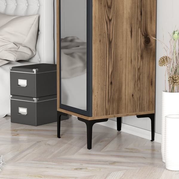 Garderobe Kumsal R - Valnød, antracit