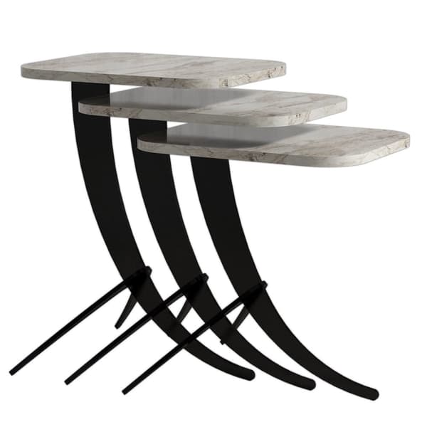 Redebord (3 stykker) Pion - Hvid marmor