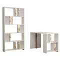 Miniatyrbillede 2 af 3: Studiebord & bogreol Lima - hvid marmor