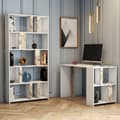 Miniatyrbillede 1 af 3: Studiebord & bogreol Lima - hvid marmor