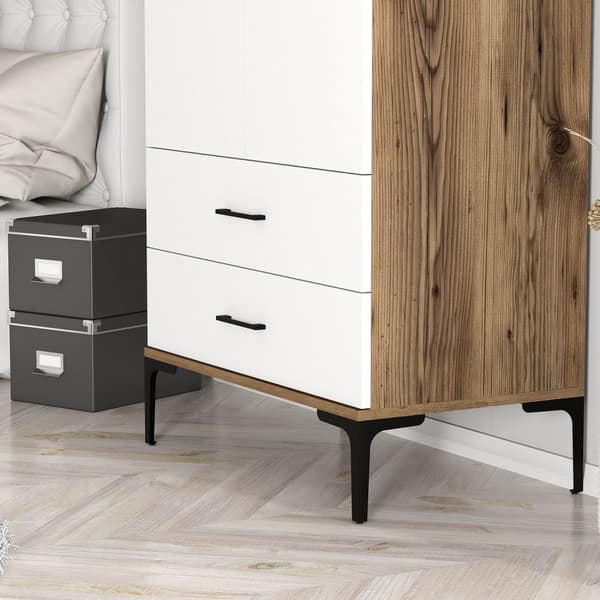 Garderobe Kumsal T - Valnød, Hvid