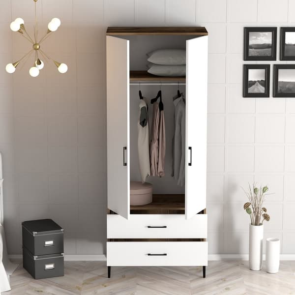 Garderobe Kumsal T - Valnød, Hvid
