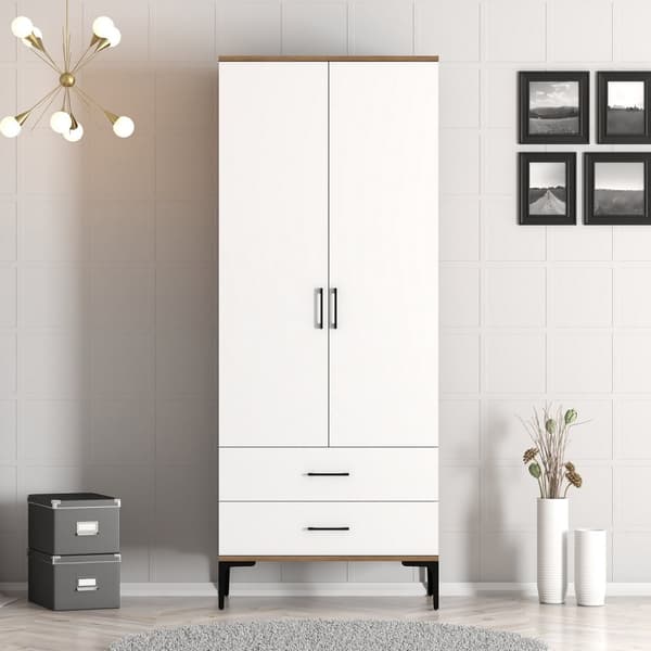 Garderobe Kumsal T - Valnød, Hvid