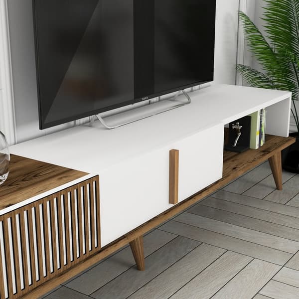 TV-enhet Milan TV - Valnøtt, Hvit