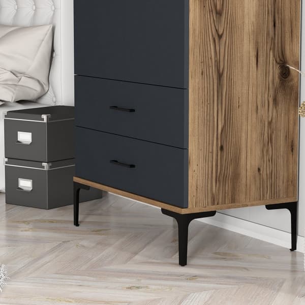 Garderobe Kumsal T - Valnød, antracit