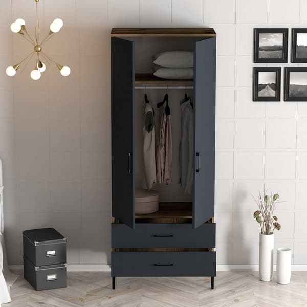 Garderobe Kumsal T - Valnød, antracit