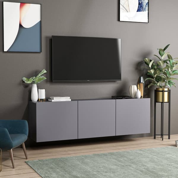 TV-stativ Hvit - Antrasitt