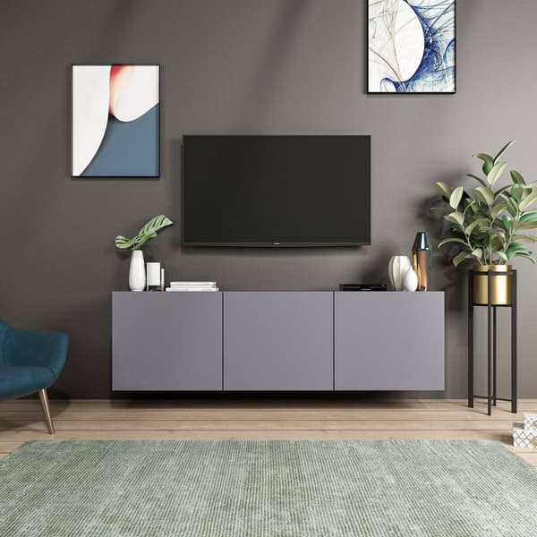 TV-stativ Hvit - Antrasitt