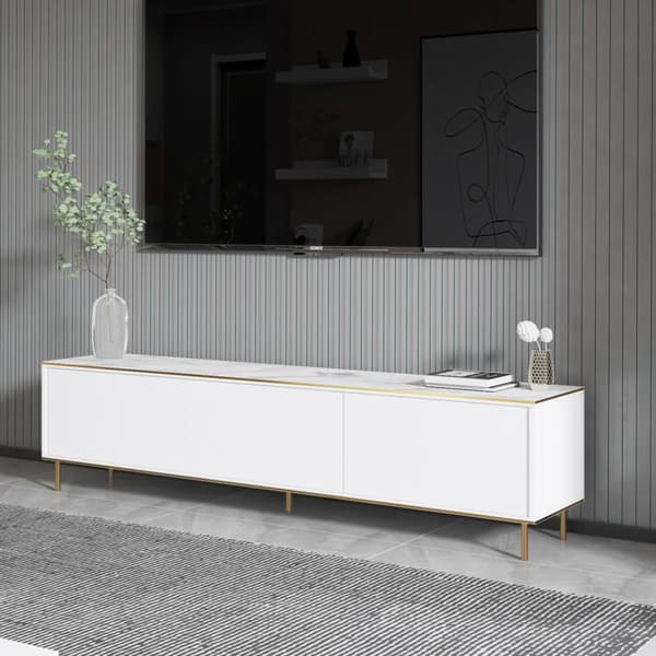 TV Stand Imaj - Marmor, Hvid