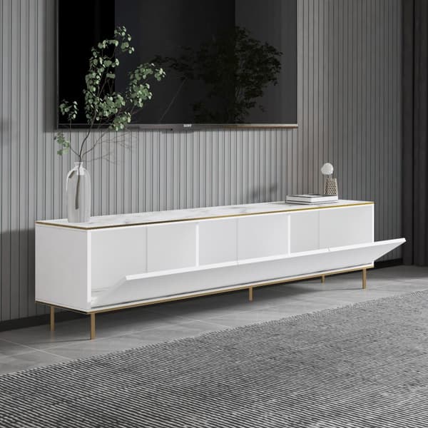 TV Stand Imaj - Marmor, Hvid