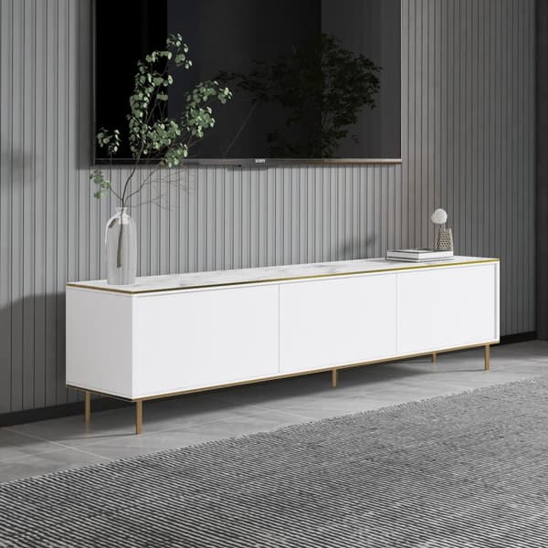 TV Stand Imaj - Marmor, Hvid