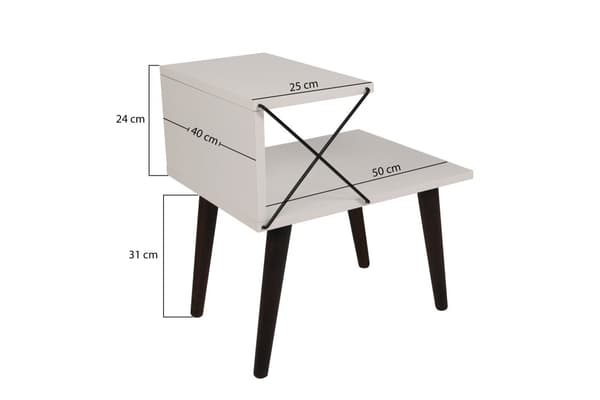 Nattbord Cross - Hvit