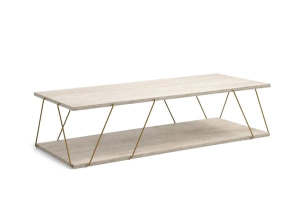 Soffbord Labranda - Guld, Travertin