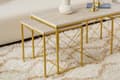 Miniatyrbild 3 av 9: Soffbordsset Defne - Guld, travertin