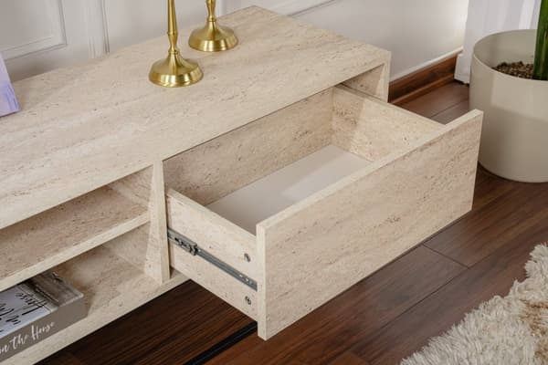 TV Stand Escape 180 -Sort, Travertin