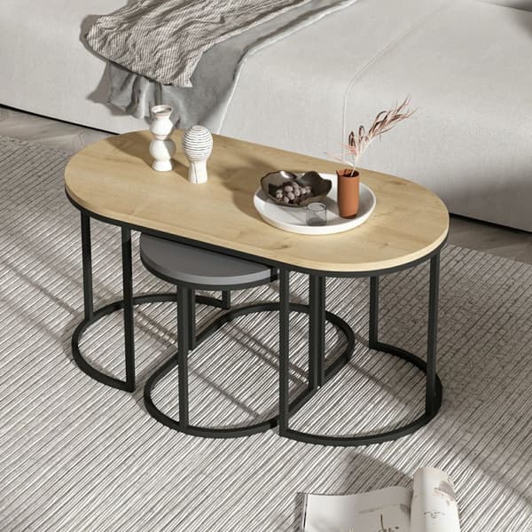 Redebord (3 stykker) Dena - antracit, eg