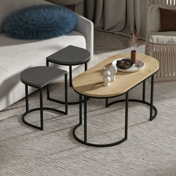 Redebord (3 stykker) Dena - antracit, eg