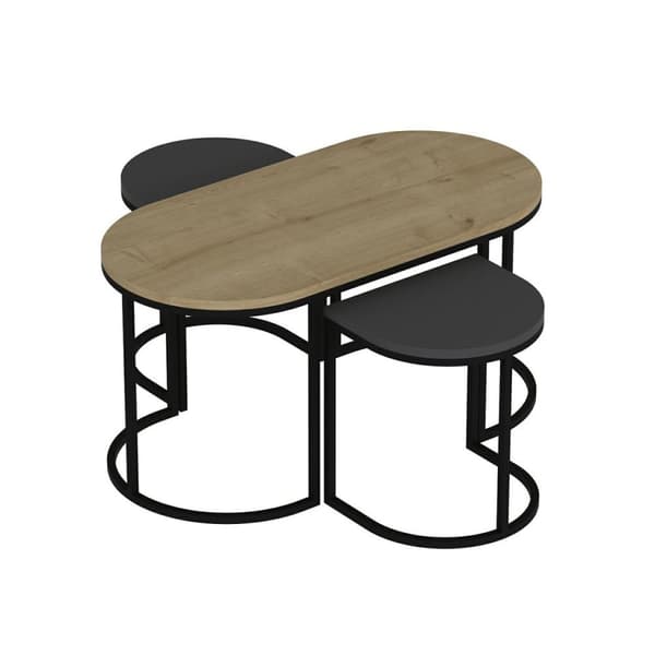 Redebord (3 stykker) Dena - antracit, eg