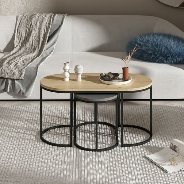 Redebord (3 stykker) Dena - antracit, eg